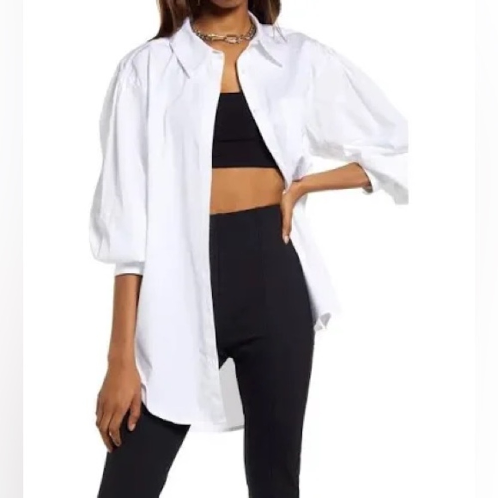 Open Edit Oversize Poplin Button-Up Shirt. Tags removed but never worn.